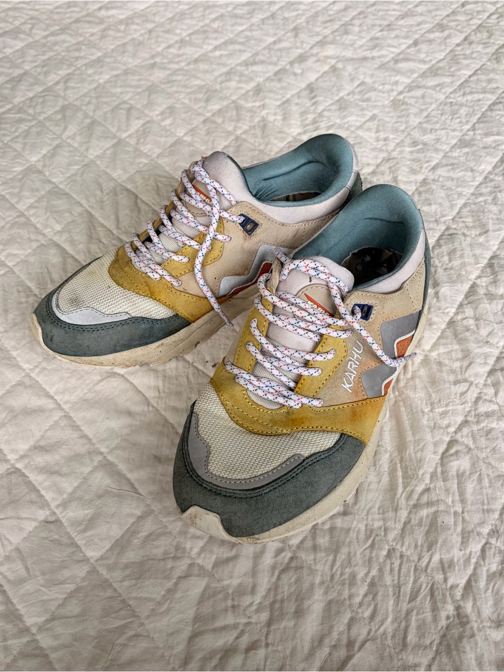 KARHU Women's Multicolor Athletic Sneakers - Gray, Yellow, White